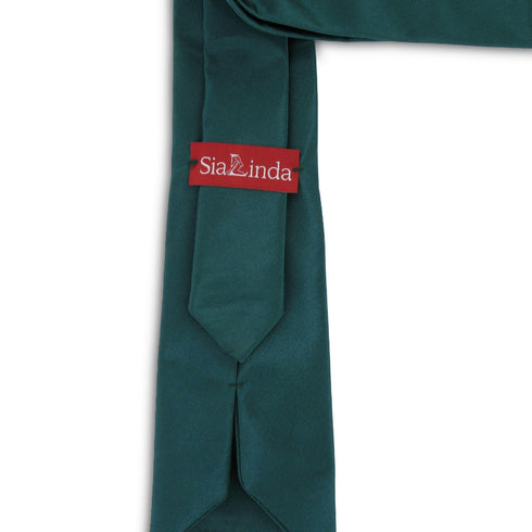 SiaLinda: Krawatte Vanessa, petrol türkis grün, Satin, mit Lilien Applikation - SiaLinda.com